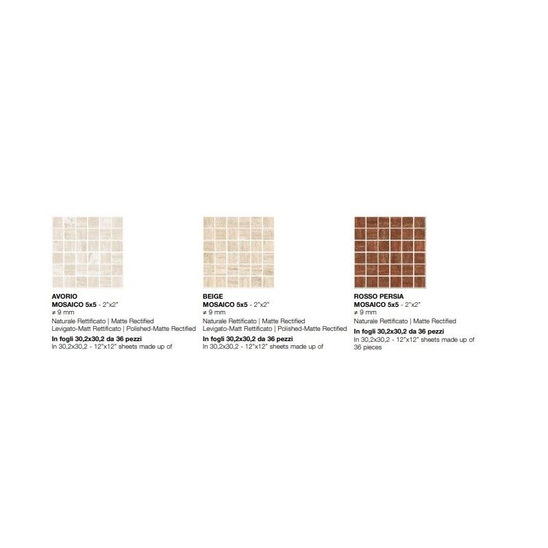 SENZATEMPO ROSSO PERSIA MOSAIK 5X5 SQ - FIORANESE CERAMICHE TT5MS5R FIORANESE CERAMICHE - 1