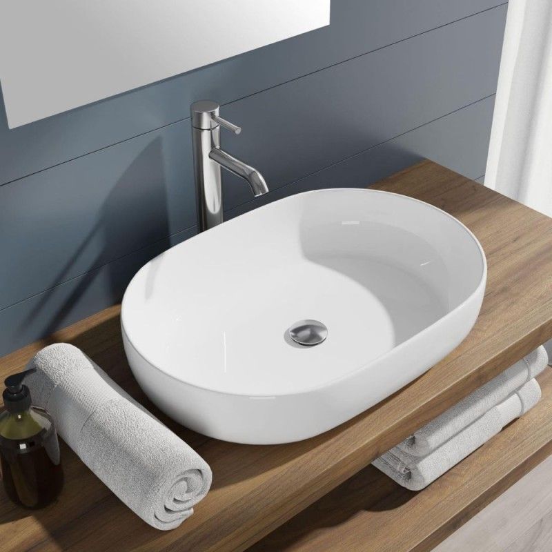 HAPPY HOUR SLIM Countertop washbasin 12:00 S without holes without overflow 57X38 HATRIA HATRIA - 3