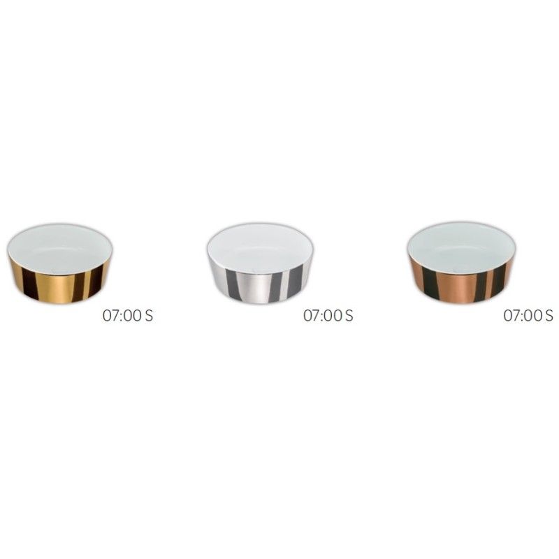 HAPPY HOUR SLIM Aufsatzwaschbecken 07:00 S ohne Löcher ohne Überlauf 44X44 GELBGOLD Bicolor HATRIA HATRIA - 1