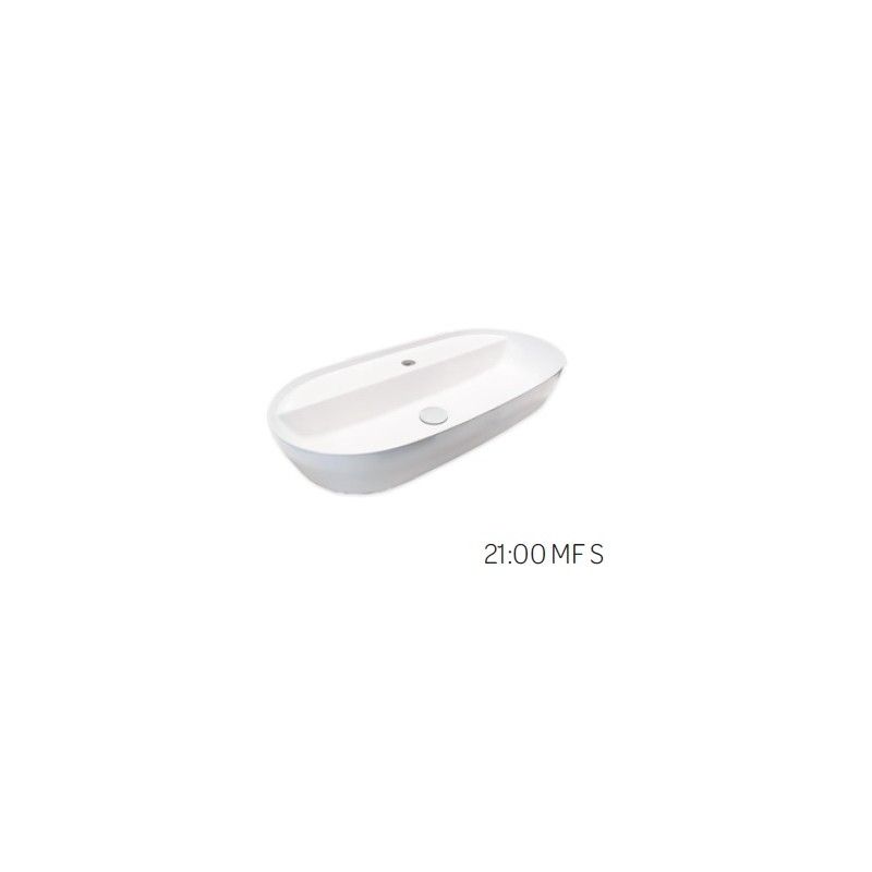 HAPPY HOUR SLIM Countertop washbasin 21:00 MF S single hole without overflow 75X38 HATRIA HATRIA - 3