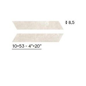 LIMESTONE CHEVRON ITALIAN WHITE NATUREL SQ 10X53 - CERAMICHE PIEMME 05549 PIEMME CERAMICHE - 1