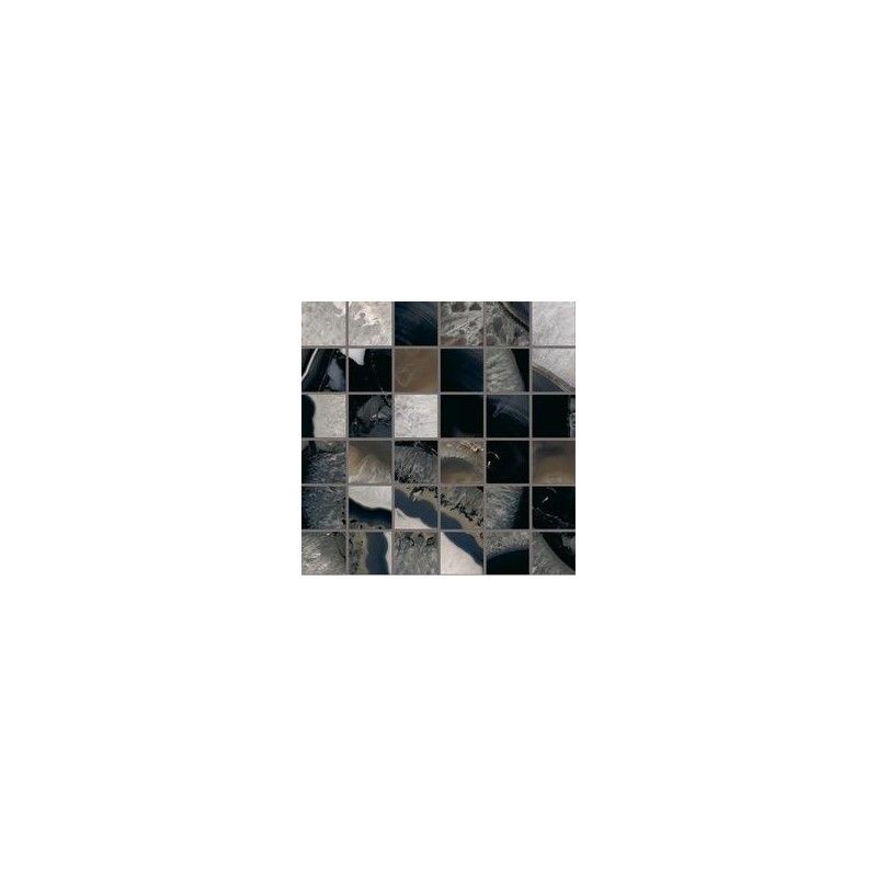 TELE DI MARMO PRECIOUS  30X30  MOSAIC 5X5 AGATE BLACK FULL LAPPED - EMILCERAMICA  EM4V EMILCERAMICA - 1