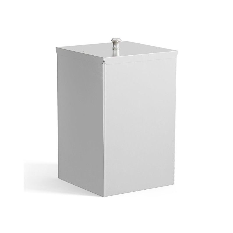 CUBE Cestino con coperchio L20xH33,7xD20 con finitura Cromo DEVON & DEVON DEVON&DEVON - 1