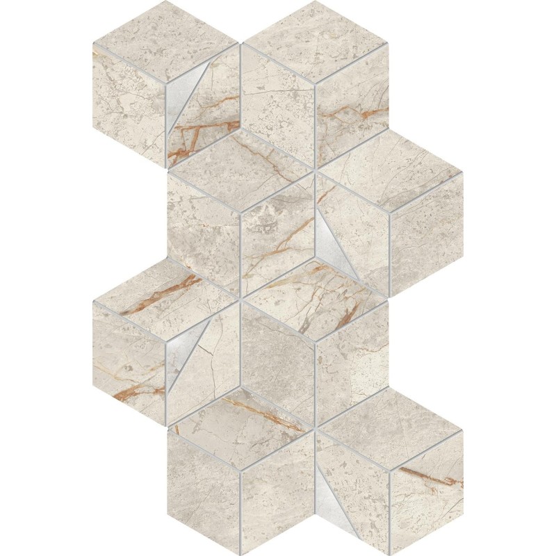 Marvel Diva White Everest MOSAIK Hex 40,3x23,3 Gelaeppt   - CERAMICHE ATLAS CONCORDE AYLR CERAMICHE ATLAS CONCORDE - 1