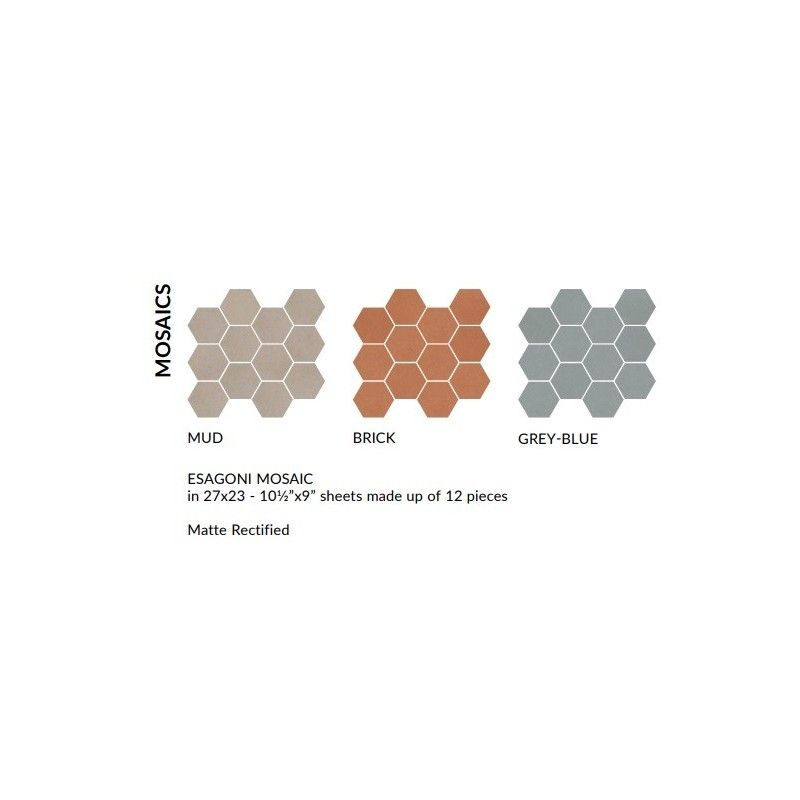 ALCHIMIA MUD MOSAIC ESAGONI MOSAIC SQ - FIORANESE CERAMICHE 0THC3M1 FIORANESE CERAMICHE - 1