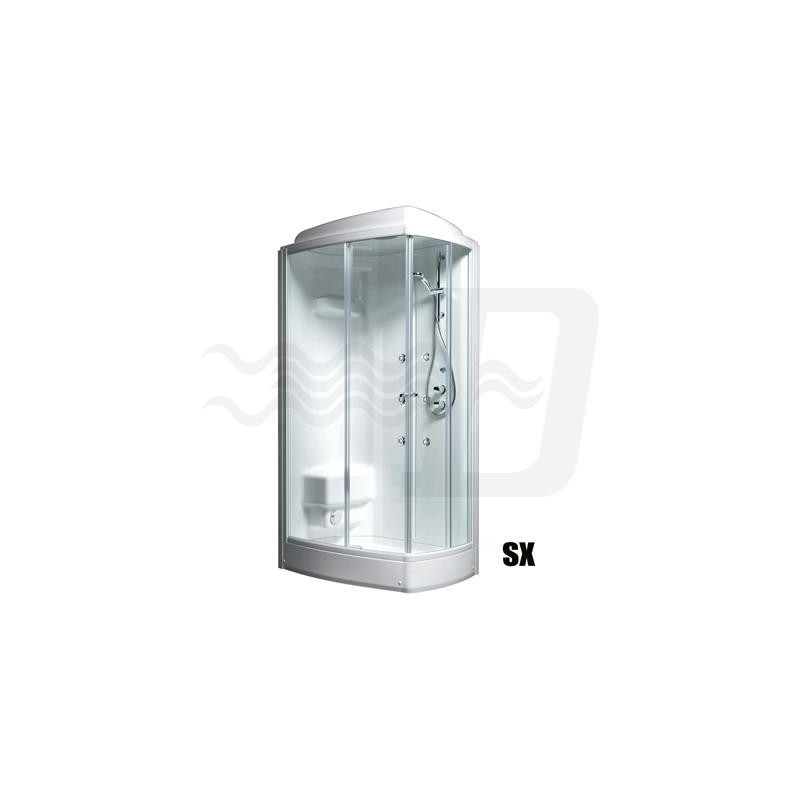 BOX DOCCIA RETTANGOLARE LIBANO 110x72 SENZA BAGNO VAPORE DX SAMO GLASS IDROMASSAGGIO - 1