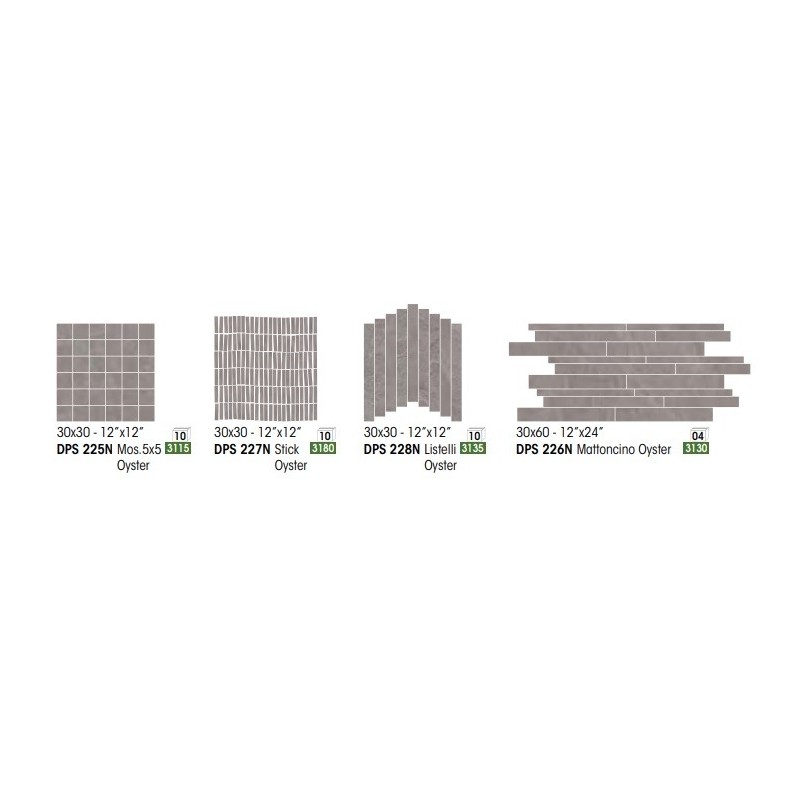 DEEPSTONE MOSAIC LISTELLI 30X30 OYSTER - NOVABELL DPS228N NOVABELL - 1