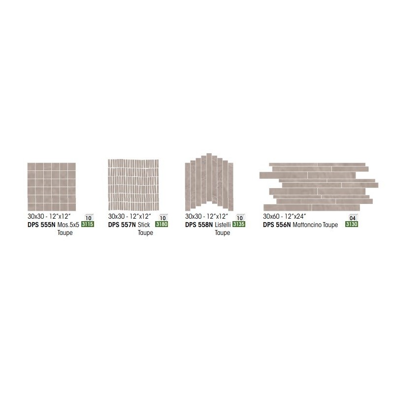 DEEPSTONE MOSAIK STICK 30X30 TAUPE - NOVABELL DPS557N NOVABELL - 1