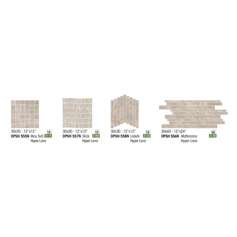 DEEPSTONE MOSAIQUE LISTELLI 30X30 HYPER LAVA - NOVABELL DPSH558N NOVABELL - 1