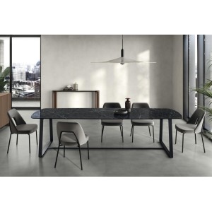 Brooklyn 75B dining table Nero Marquina porcelain stoneware