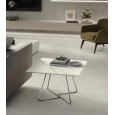 Contatto A side table Calacatta Meraviglia, chrome frame