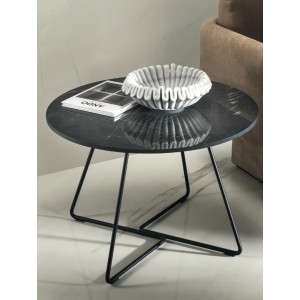 Tavolino CONTATTO B in gres Nero Marquina L70xP70xH40