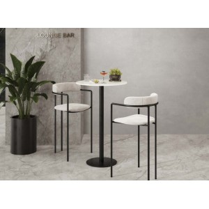 Cosmopolitan hospitality tables — Statuario Supremo stoneware top