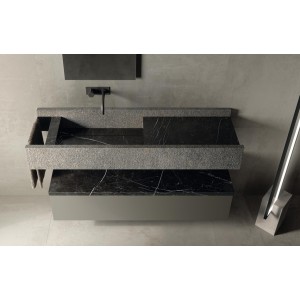 Mobile bagno Dialogo A Atlas Concorde, top in gres Nero Marquina