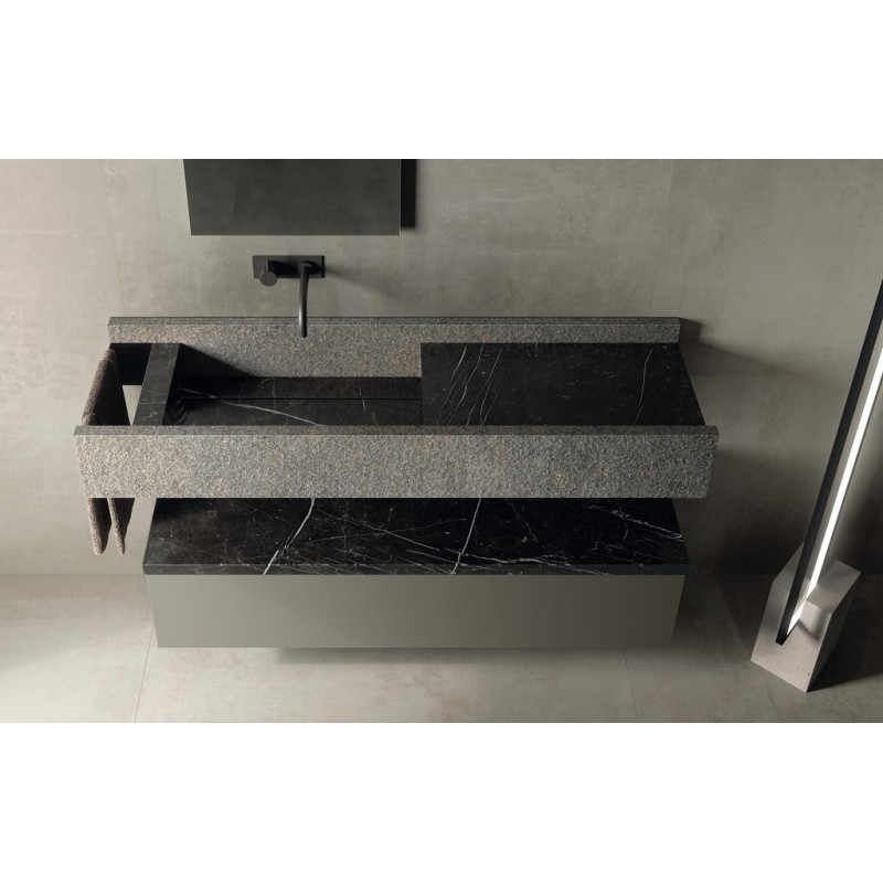 Mobile bagno Dialogo A Atlas Concorde, top in gres Nero Marquina