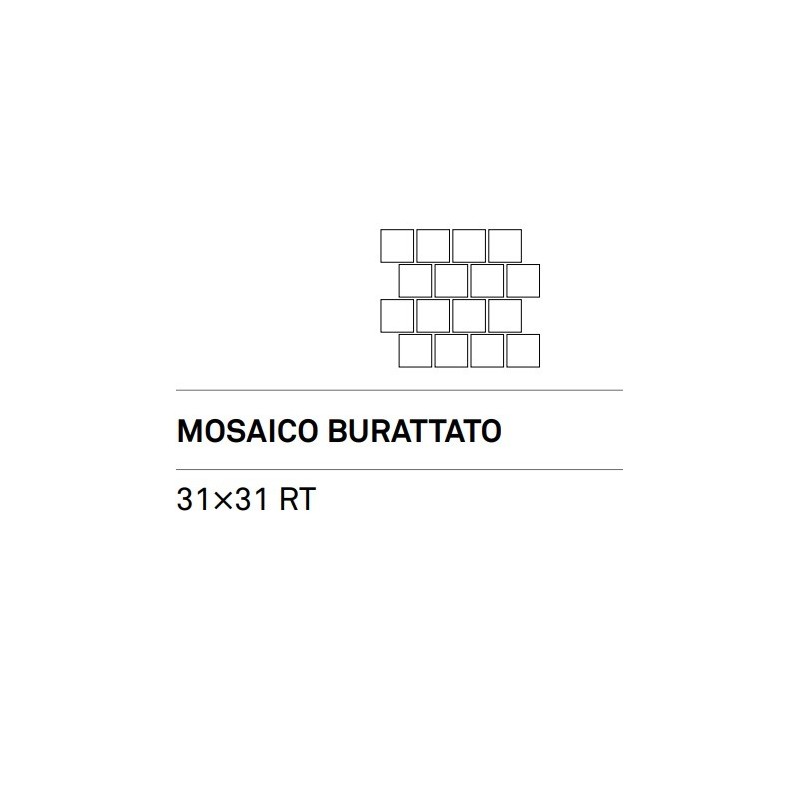 TREVI CROSS WHITE MOSAIC BURATTATO 31X31 DECORATION - KEOPE I3M8 CERAMICHE  KEOPE  - 1