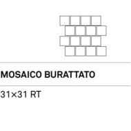 TREVI CROSS WHITE MOSAIC BURATTATO 31X31 DECORATION - KEOPE I3M8 CERAMICHE  KEOPE  - 1