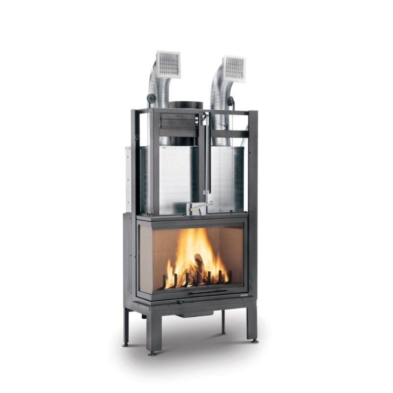 Palazzetti ECOMONOBLOCCO MX 64 Corner wood-burning fireplace