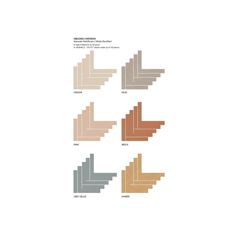 THE COLOR OBLONG CHEVRON 34,8X42,2 MUD SQ - FIORANESE CERAMICHE TH533CH FIORANESE CERAMICHE - 1