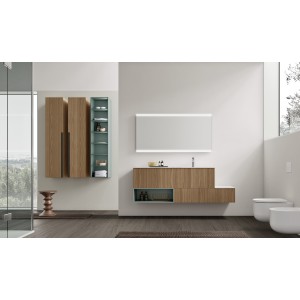 Elite Badezimmerschrank ELI 01 – Walnuss & Salbeigrün