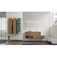 Elite ELI 01 bathroom cabinet – Walnut & Sage, Statuario gres basin