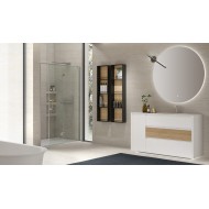 Riva bathroom composition H230xL148xP45.5 cm — Matt White & Natural