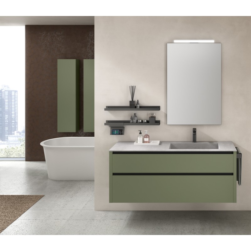 Riva suspended bathroom vanity H200xL148xP45.5 cm