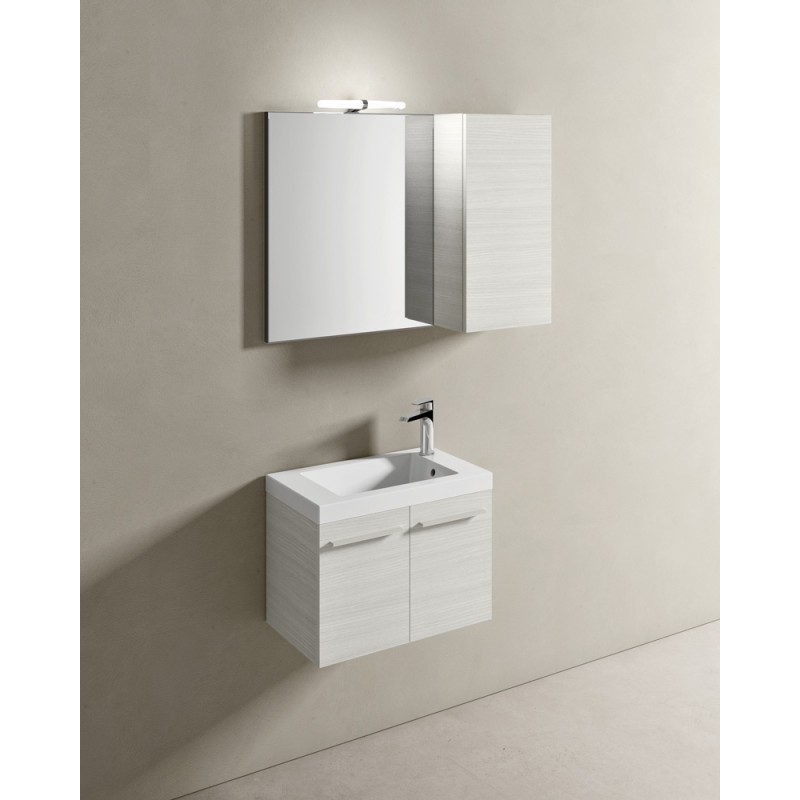 Composizione bagno Slim Plus L60xP35 Hafro-Geromin Sablè Bianco