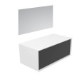 Meuble Milano MDF blanc et miroir rétroéclairé