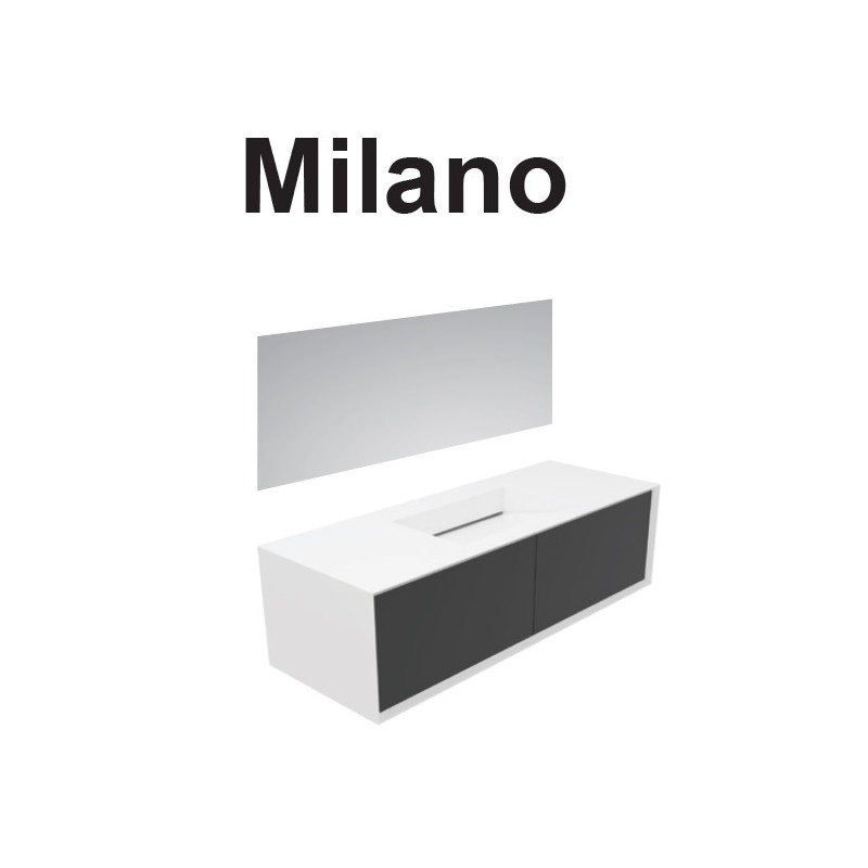 GSG Milano mobile bagno sospeso 140x52 con lavabo integrato