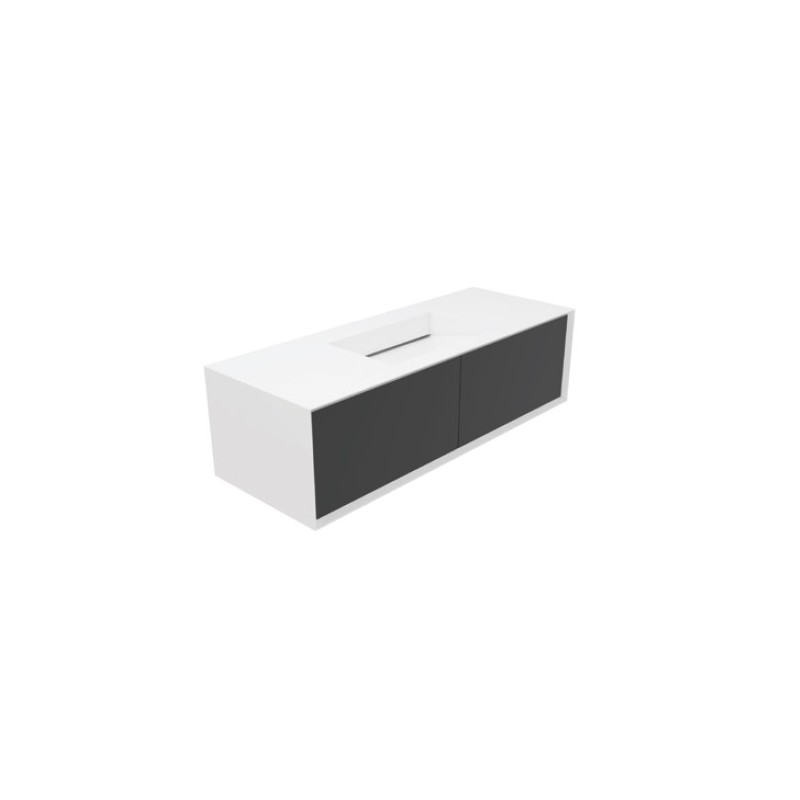 GSG Milano mobile sospeso bianco 140x52x40 con lavabo integrato