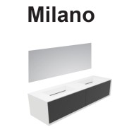 GSG MILANO 180cm white double sink vanity with backlit mirror