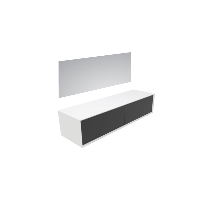 GSG MILANO white lacquered MDF top L180xD52 with resin