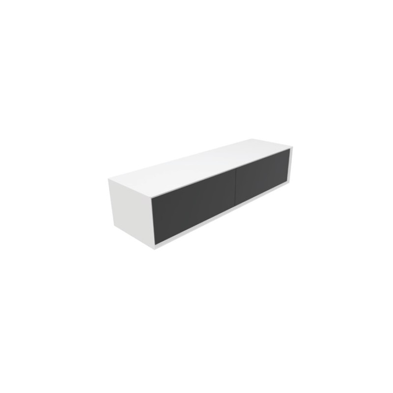 GSG Milano - mobile sospeso MDF bianco 180x52x40, piano resina