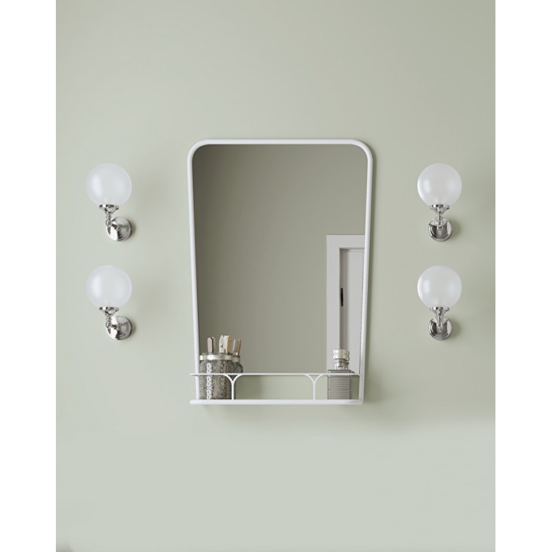 Vintage Mirrors Boogie Specchio con mensola L58xH83xD16 con finitura Bianca DEVON&DEVON - 1