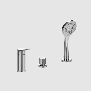 VIA MERAVIGLI three-hole bath mixer with hand shower
