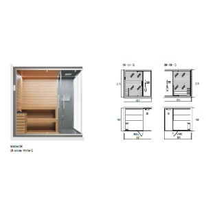 ETHOS G Sauna + Douche Espace L.301 x P.180 x H.215 TIGLIO HPL - Hafro - Geromin HAFRO-GEROMIN - 1