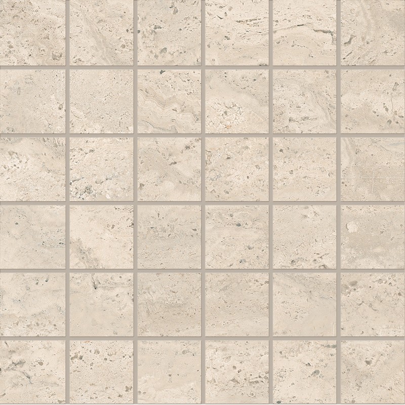DUALTRAVERTINE PORO APERTO MOSAIQUE 5X5 BEIGE SILKTECH 30X30 - EMILCERAMICA ENTG EMILCERAMICA - 1