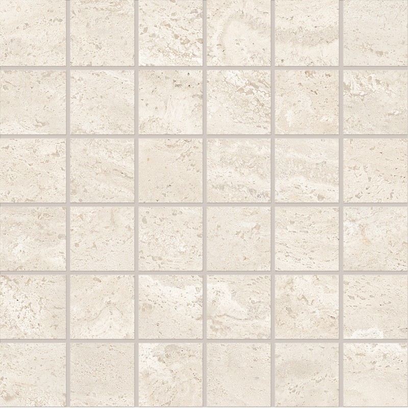 DUALTRAVERTINE PORO APERTO MOSAIK 5X5 WHITE SILKTECH 30X30 - EMILCERAMICA ENTH EMILCERAMICA - 1