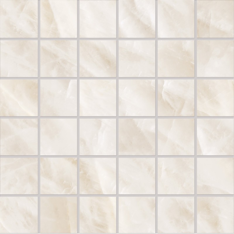 TELE DI MARMO CRYSTAL MOSAICO 5X5 VITRUM WHITE FULL LAPPATO 30X30 - EMILCERAMICA ENQK EMILCERAMICA - 1