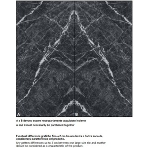 CAESAR BLACK B BRILLANT 160X320cm 12mm - SAIME CERAMICHE T616281 SAIME CERAMICHE - 1