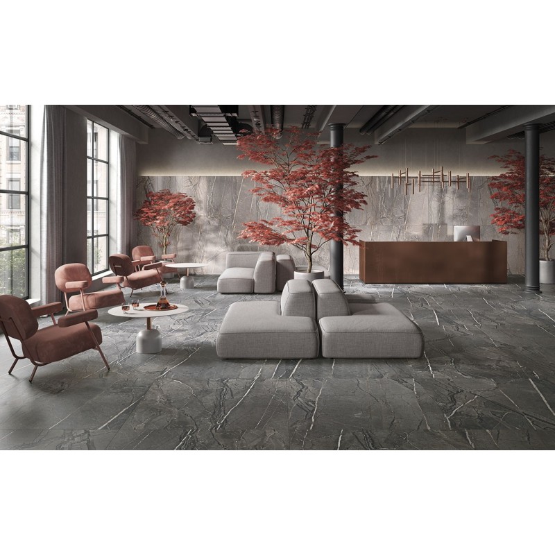AMARANTO BLACK RT 60x120 cm - effetto marmo opaco