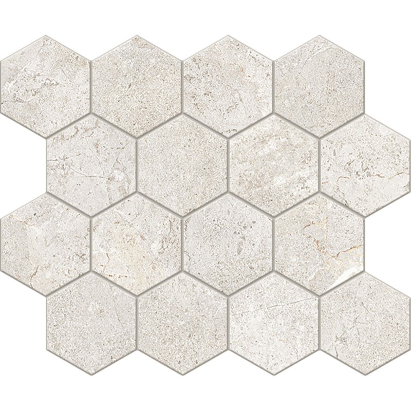 Everstone Esagono Ever White 25x30 cm mosaic by Cercom
