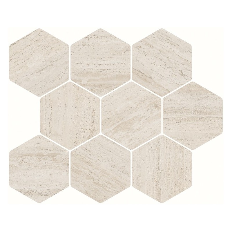 IN.CONTRO Esagono Ivory ceramic mosaic 32x28 cm