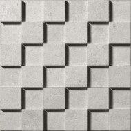 SQUARE MOSAIC CUBE 3D WHITE 30x30 cm - CERCOM