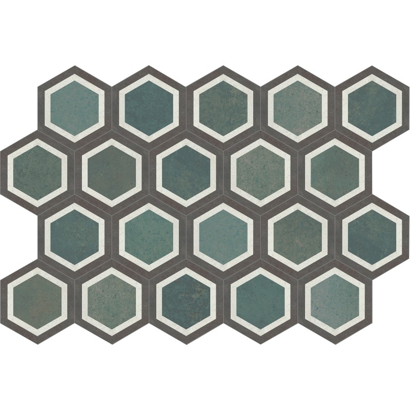 Cir Italica Esagona green 24x27.7cm matt tile