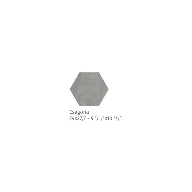 MATERIA PRIMA ESAGONA METROPOLITAN GREY 24X27,7cm 10mm R9 - CIR