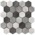 Materia Prima hexagon mosaic mix grey 27x27cm