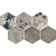 MIAMI Esagona blue cement-effect tile 24x27.7cm