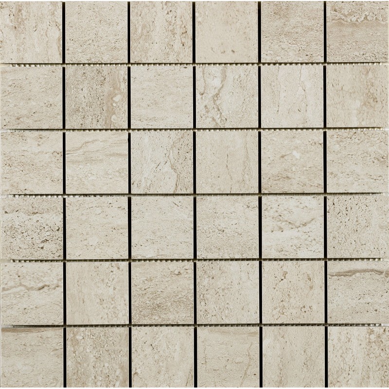 Travertini Due 5x5 marble-effect mosaic 30x30cm